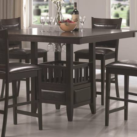 Jaden Square Counter Height Table with Center Storage Cabinet